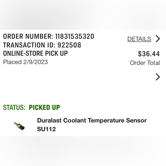 Duralast Coolant Temperature Sensor SU112 - Picture 8 of 8